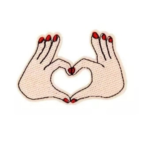 I Heart You Hand Symbol Iron-On Patch