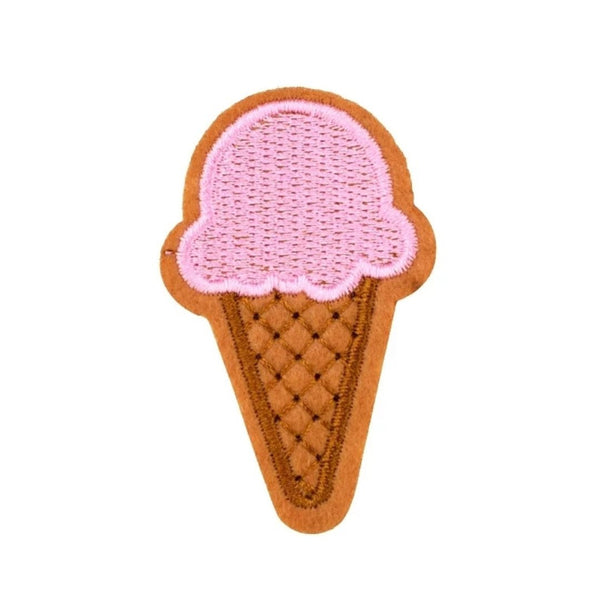 Pink Ice Cone Iron-On Patches
