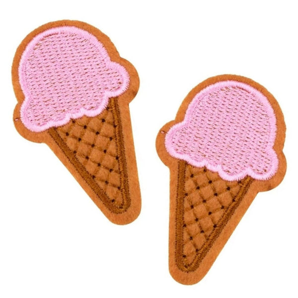 Pink Ice Cone Iron-On Patches