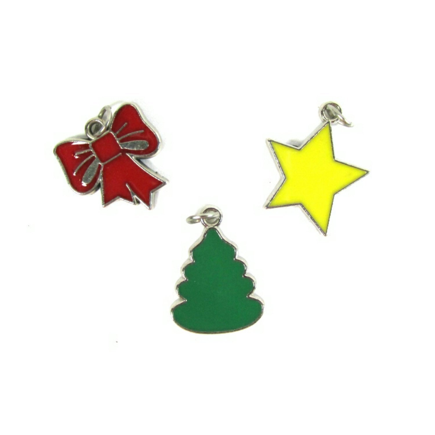 Christmas Tree Star Bow Charms