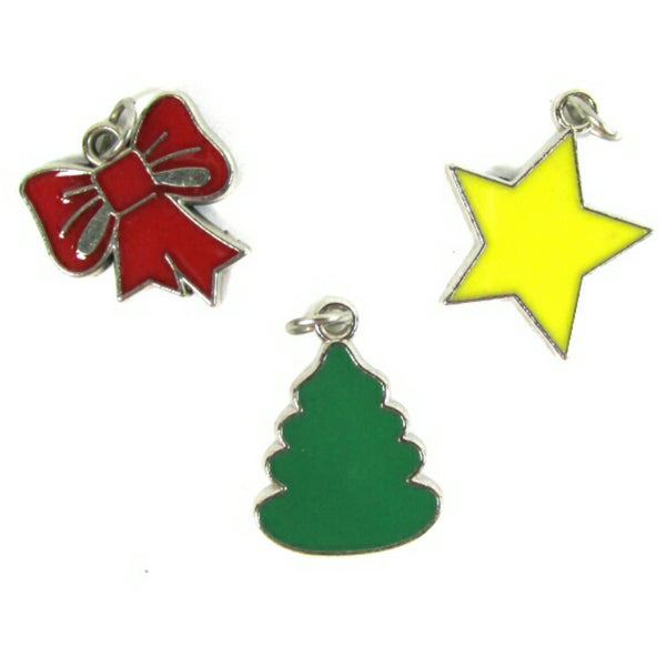 Christmas Tree Star Bow Charms