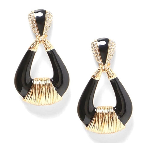 Wrapped Gold Tone Teardrop Dangle Fashion Jewelry Earrings