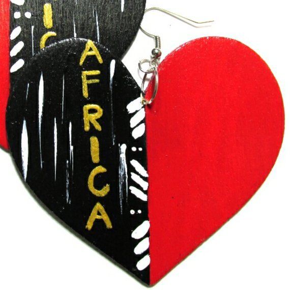AFRICA HEART Multi-Color Fashion Jewelry Dangle Handmade Earrings