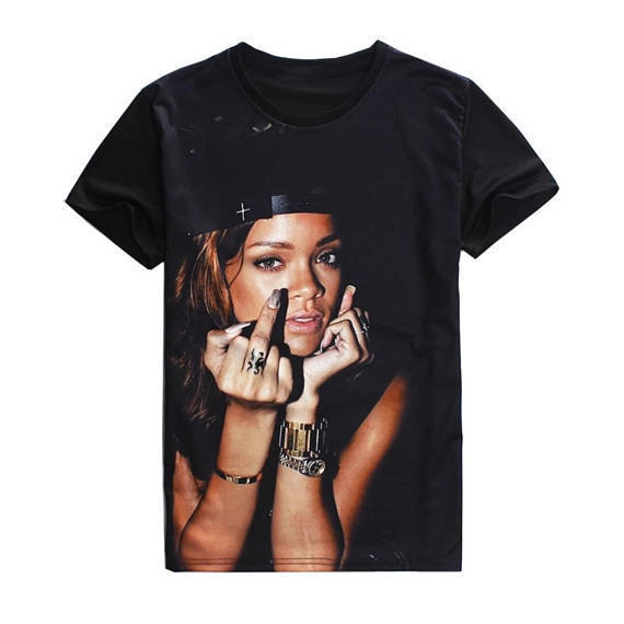 Bad Girl Expression Black Crew Neck Unisex Tshirt