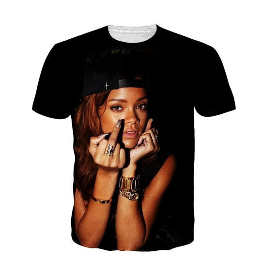 Bad Girl Expression Black Crew Neck Unisex Tshirt