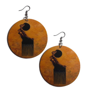 SOUL SISTA Statement Dangle Wood Earrings