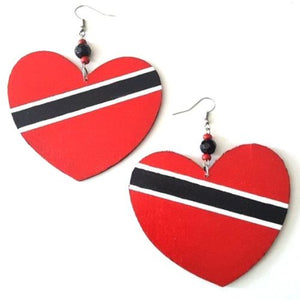 TRINIDAD Heart Handmade Multi Statement Dangle Wood Earrings